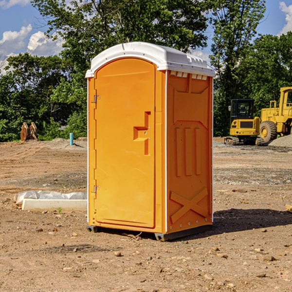 how often are the porta potties cleaned and serviced during a rental period in Leadington